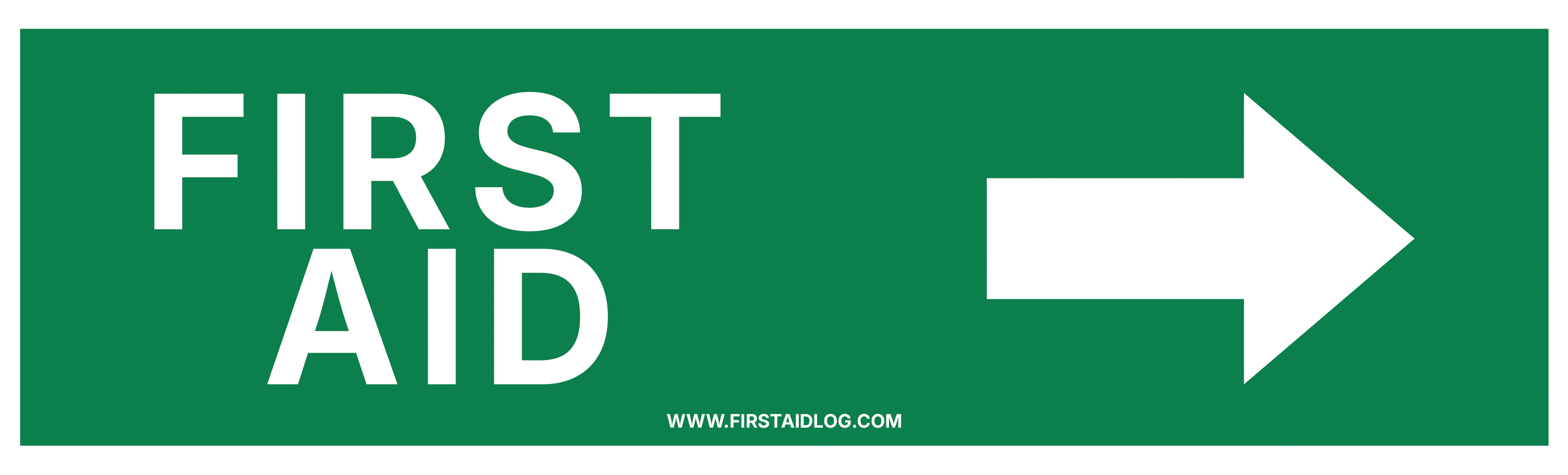First Aid directional sign with right arrow