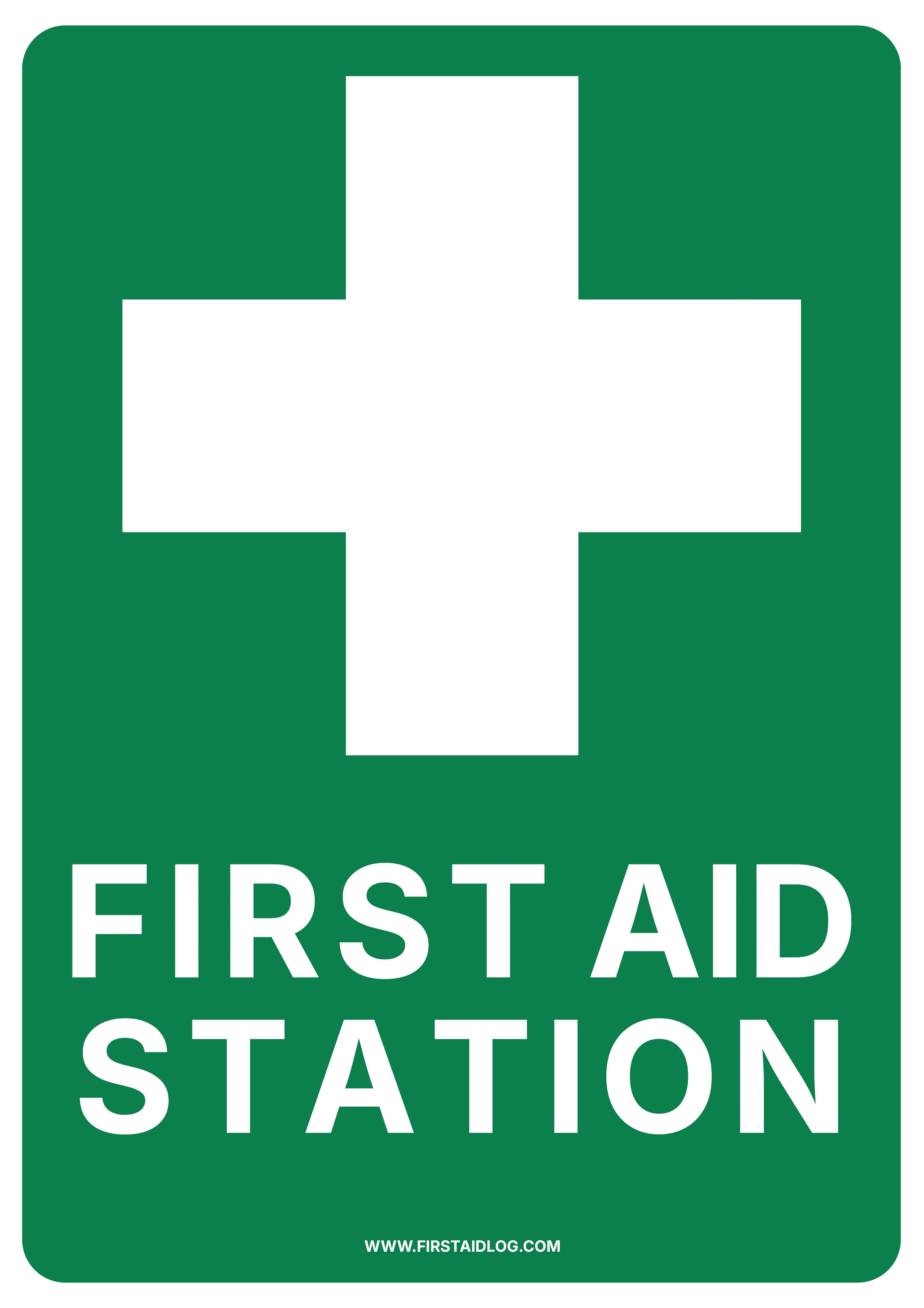 First Aid Station sign
